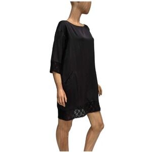 by Ti Mo Silk Mini Dress with Lace Detail, The Revury, Gray, Size‎ S